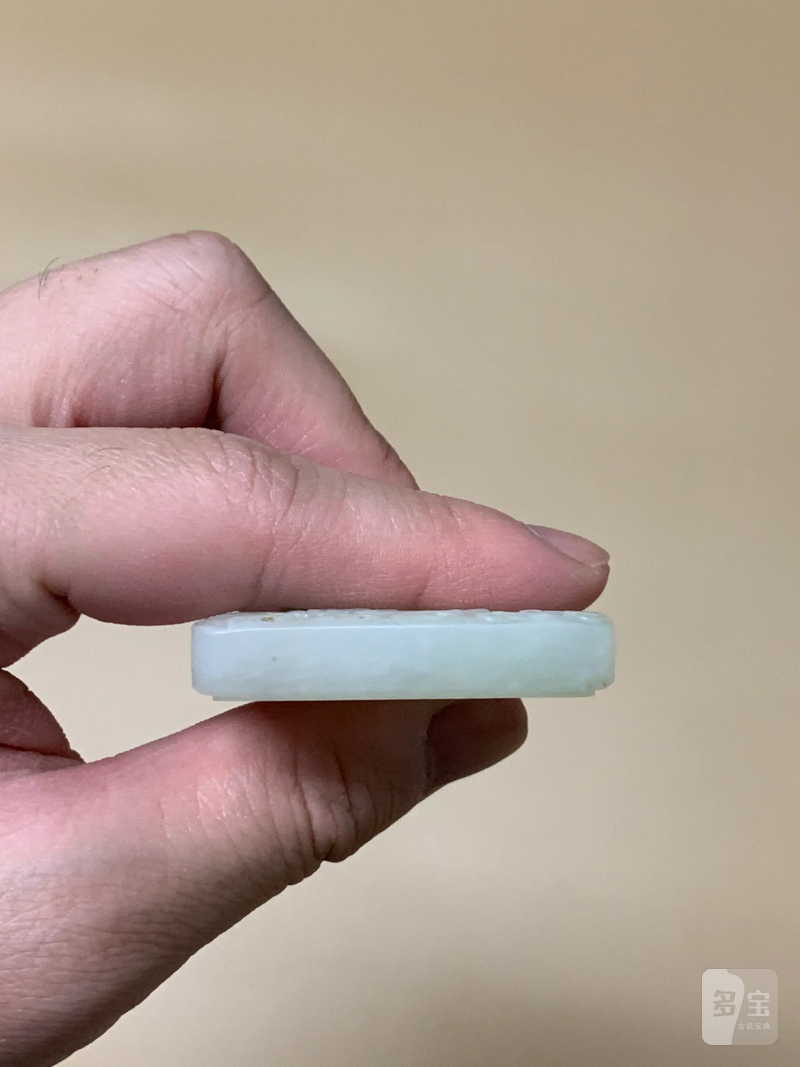 清 白玉太平同庆如意双童子纹牌 - 图5